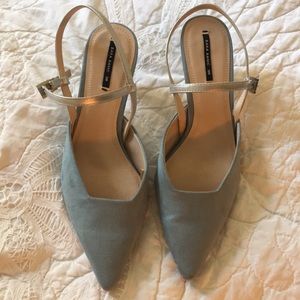 Zara blue suede heels!